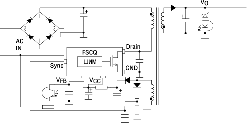 Источник питания на микросхеме серии FSCQxx65R